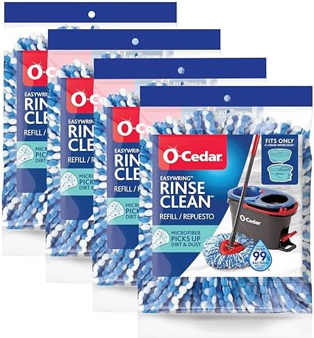 O-Cedar RinseClean Bacteria-Removing Mop Refill 4-Pack