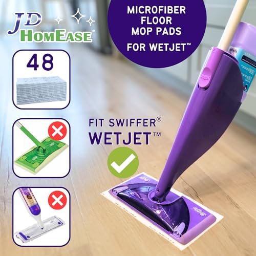 48-Pack Microfiber Floor Cleaner Spray Mop Refill for Swiffer WetJet