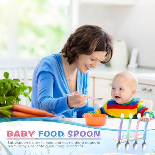 Lallisa Baby Silicone Food Spoon for Feeding and Scraping