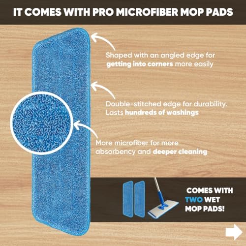 Cinch Pro-Grade Microfiber Mop for Hardwood Floors Reusable Powerful