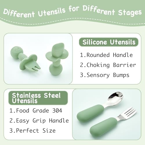 Bufims silicone baby feeding set safe convenient for 6 months