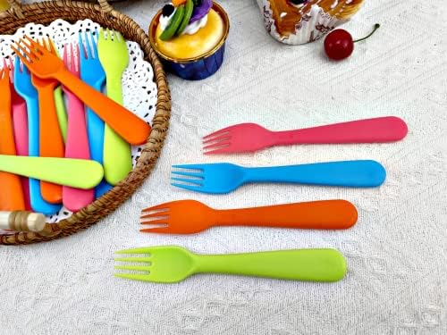 Jawbush 16Pcs Plastic Kids Forks BPA-Free Durable Set for Toddlers