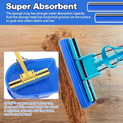 10-Piece PVA Sponge Mop Refill Set for Home Kitchen Use