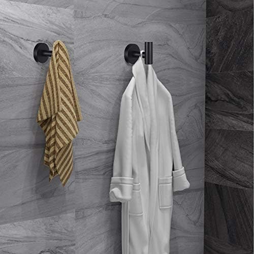 4-Piece Stainless Steel Towel Hook 25x22x22inch glossy black bathroom bedroom essential