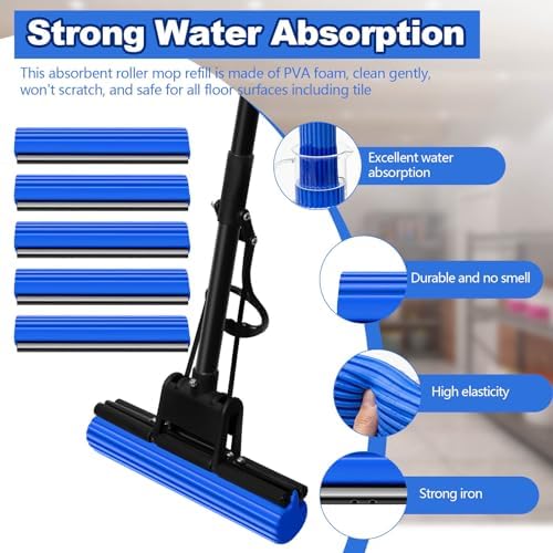 10-Piece PVA Sponge Mop Refill Set for Home Kitchen Use