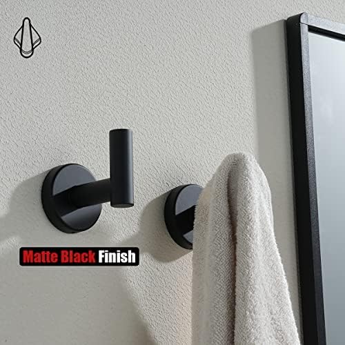 J-Q-K Black 2-Pack Bathroom Towel Hook