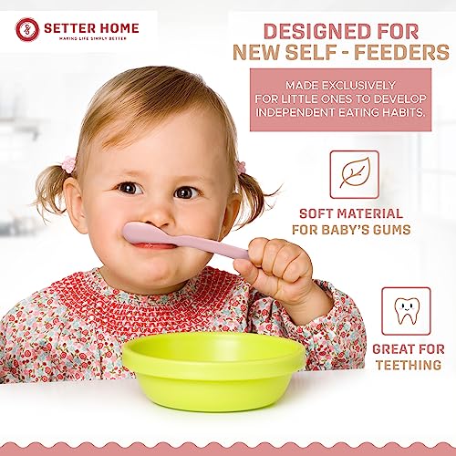SETTER HOME Best Soft Silicone Baby Spoons 4-Pack 1