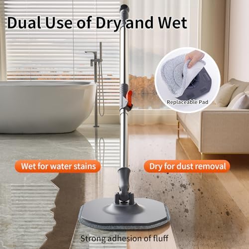 Efficient Dual Bucket Spin Mop with Foldable Handle for Deep Cleaning