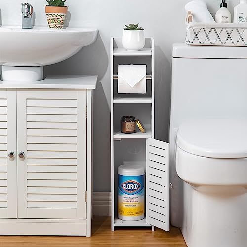 Compact Space-Saving Toile Paper Holder Stand - Perfect for Small Bathrooms