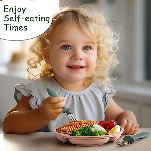 6-Piece Toddler Flatware Set with Silicone Handle for Preschoolers