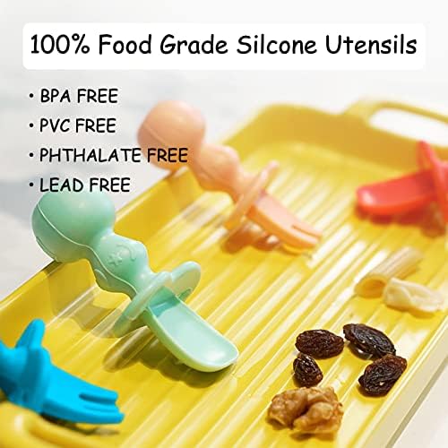 Perfect Baby Utensils Set Self-Feeding Ergonomic Design Safety Baffled 12-Piece binge