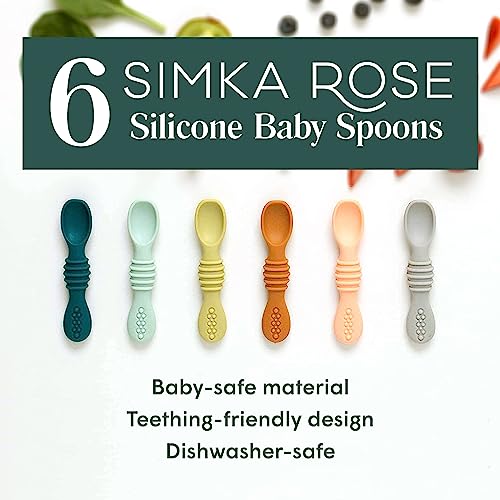 Simka Rose Silicone Baby Splitters - Safe Self-Feeding Easy to Clean dishwasherMicrowave Safe
