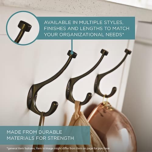 5-Pack Double Wall Hooks Matte Nickel for Cobra Hangers