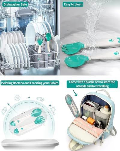 Deejoy Toddler Utensils Self-feeding Flatware Set with Travel Case