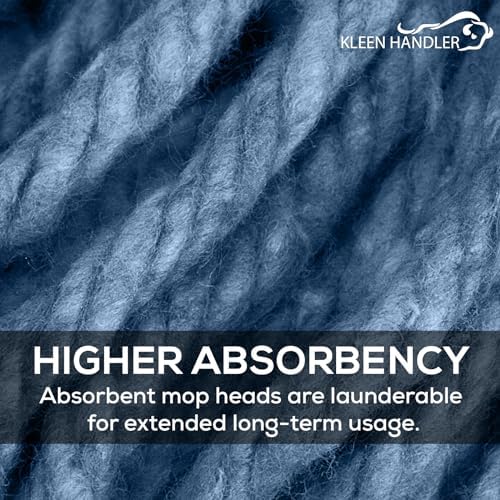 KLEEN HANDLER 3-Pack Replacement Mop Heads Durable Effective Blue Mop