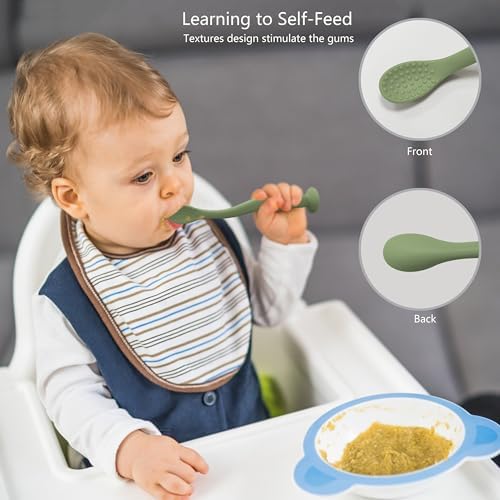 Safe Silicone Baby Feeding Spoons Set for Babies