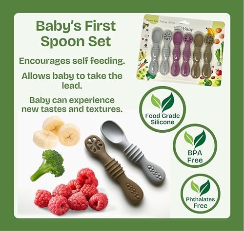 Perfect for Baby 6-Piece Silicone Spoons for Weaning