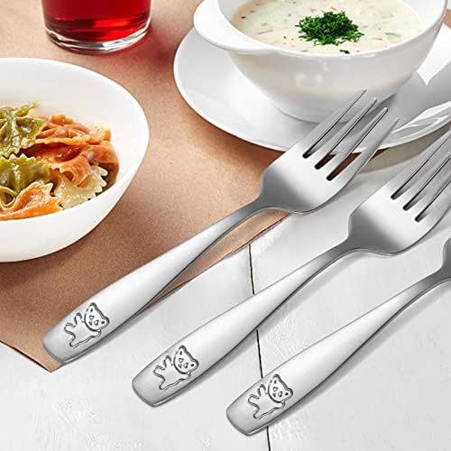 Pimoys Kids Forks Set Toddler Food Cutlery for Safe Self-Feeding