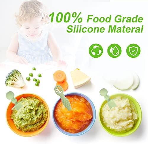 4-Piece Silicone Baby Spoons for Self-Feeding