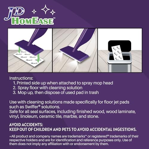 48-Pack Microfiber Floor Cleaner Spray Mop Refill for Swiffer WetJet