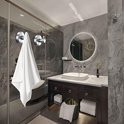 DGYB Suction Cup Shower Tuple 2PCS brushed Nickel Towel Loofah Hook