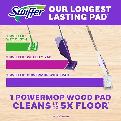 Swiffer PowerMop Wood Mopping Pad Refill 11 Count Smart and Durable