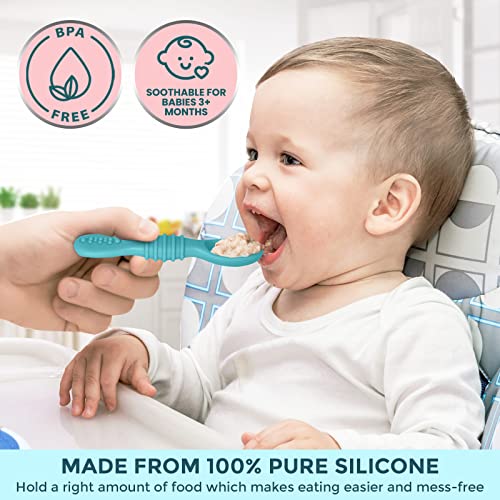 Self-Feeding Baby Spoons Silicone BPA-Free for 6 Months