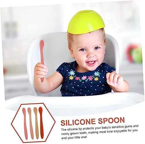 MAGICLULU 4pcs Silicone Spoons for Infants
