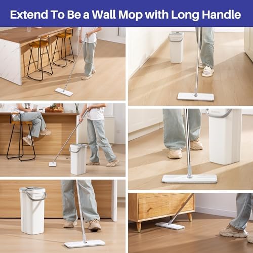 Dual Tank Mop Bucket Set with Extendable Handle for Efficient Cleaning