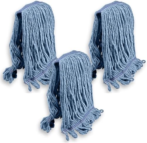 KLEEN HANDLER 3-Pack Replacement Mop Heads Durable Effective Blue Mop
