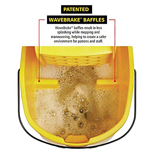 Rubbermaid 44 qt WaveBrake Mop Bucket on Wheels with Foot Drain Yellow