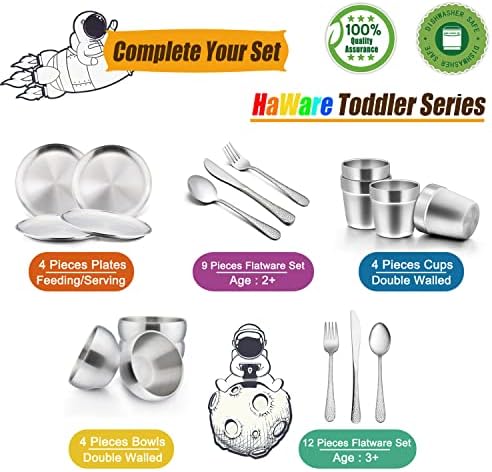 HaWareStainless Steel Kids Forks 9-Piece Set for ToddlerBaby Feeding Essentials