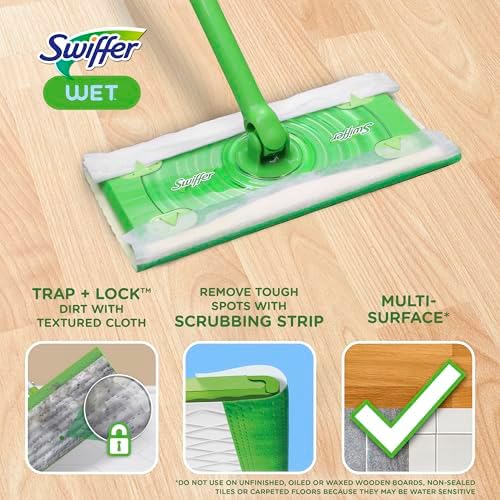 Swiffer Sweeper Wet Mopping Cloths Clean Floors with Depth and Durability