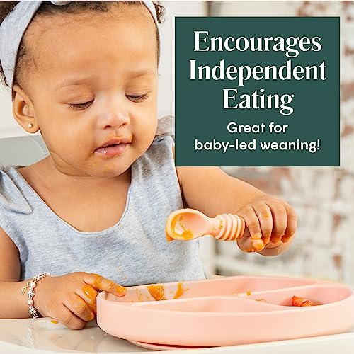 Simka Rose Silicone Baby Splitters - Safe Self-Feeding Easy to Clean dishwasherMicrowave Safe