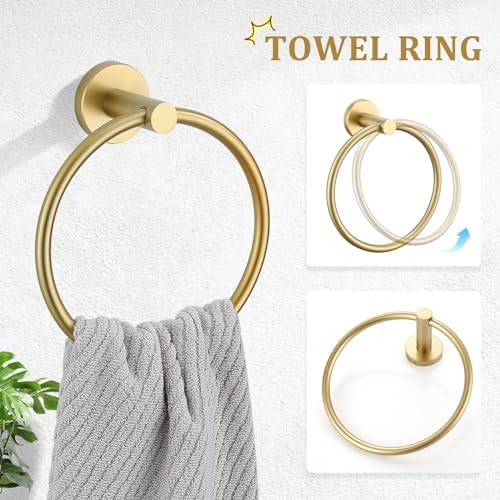 TURS Brushed Gold Towel Bar Set