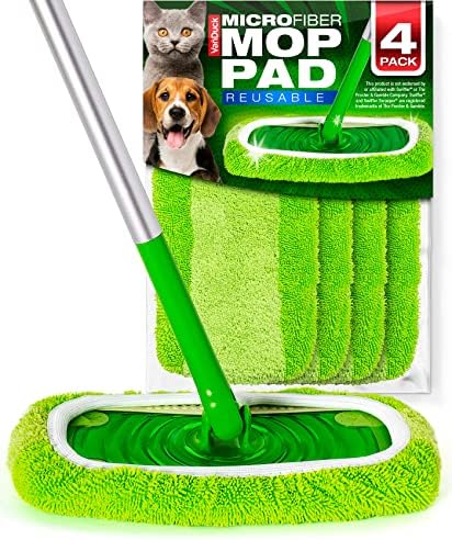 Reusable Mop Pads - Microfiber Machine Washable Durable Efficient