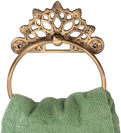 Victorian Towel Ring Solid Brass Antique 6 inches