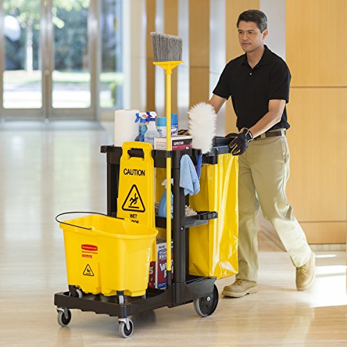 rubbermaid commercial 26 quart mop bucket wave brake heavy-duty professional cleaning tool