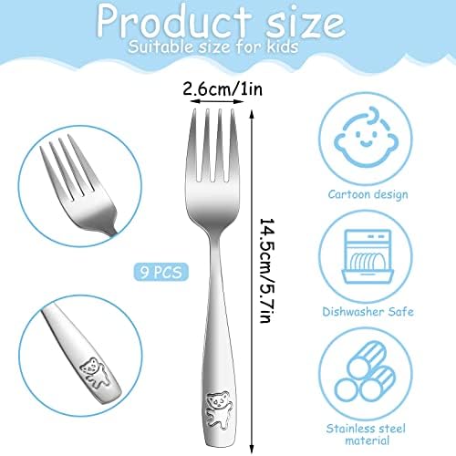 Pimoys Kids Forks Set Toddler Food Cutlery for Safe Self-Feeding