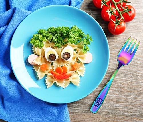 Rainbow Kids Safe Stainless Steel Forks 9-Piece Set