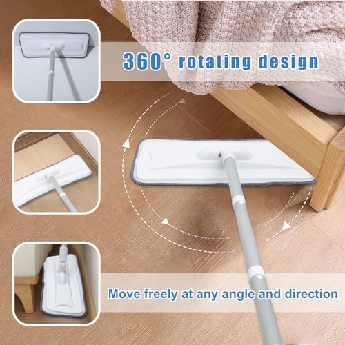 Compact Extendable Flat Mop for Easy Floor Cleaning