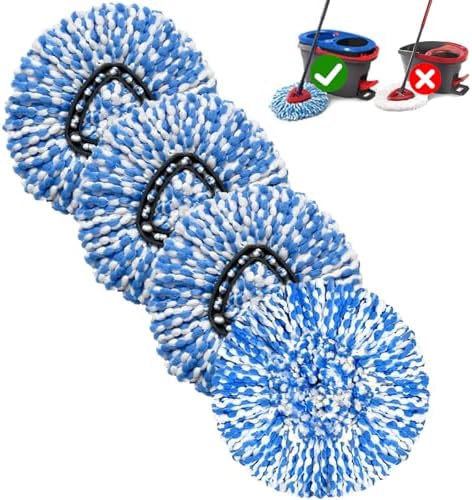 4-Packed Microfiber Mop Heads for RinseClean 2-Tank System