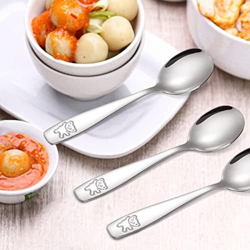 Pimoys 9-Piece Toddler Spoons Set Safe Stainless Steel Kids Cutlery