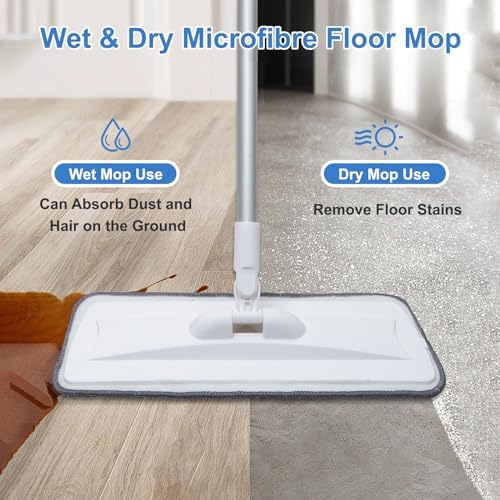 Compact Extendable Flat Mop for Easy Floor Cleaning