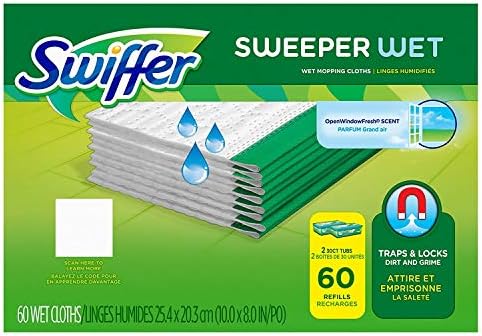 Swiffer Sweeper Wet Mopping Cloth Refill 60-Count Case