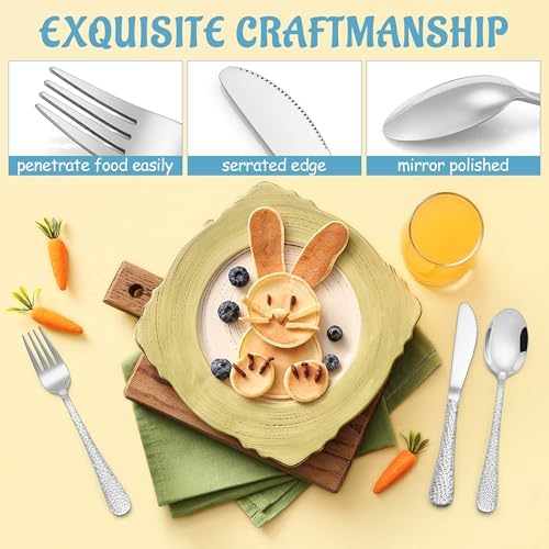 E-far Kids Flatware Set Stainless Steel Tokens for toddlers