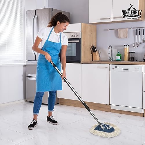 Heavy-Duty Durable Industrial-Strength Hand-Sewn Natural Cotton Wedge Dust Mop Head