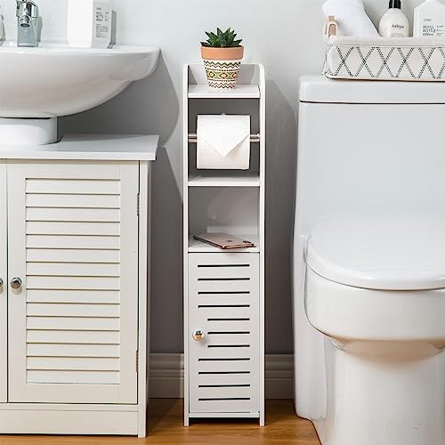 Compact Space-Saving Toile Paper Holder Stand - Perfect for Small Bathrooms