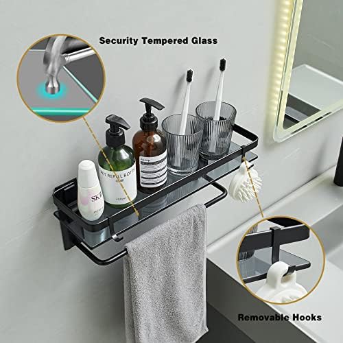 Secure Black tempered Glass Shelf 157in Extend your space