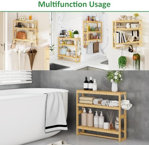 RRX Adjustable Bathroom Organizing Shelf Beige